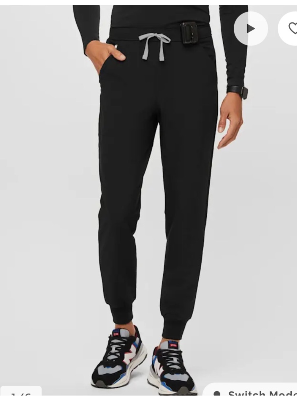 FIGS Tansen‎ Jogger Scrub Pants Black Mens Small Stretch